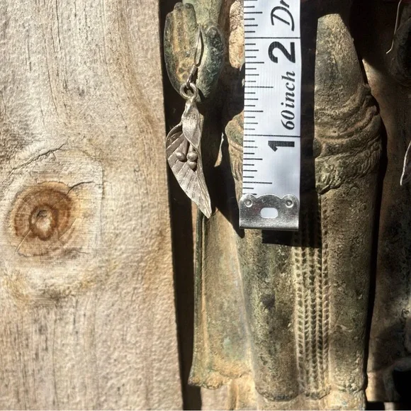 Vintage Artisan Turkish Sterling Silver Calla Lily Earrings - Picture 3 of 7